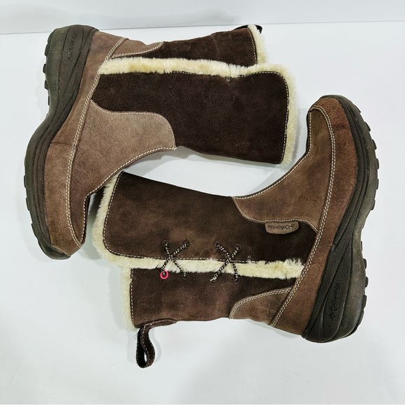 🩷 COLUMBIA WOMENS SIZE 8.5 SHERPA 10 1/2” H PULL ON BOOTS GREAT CONDITION - Picture 5 of 10